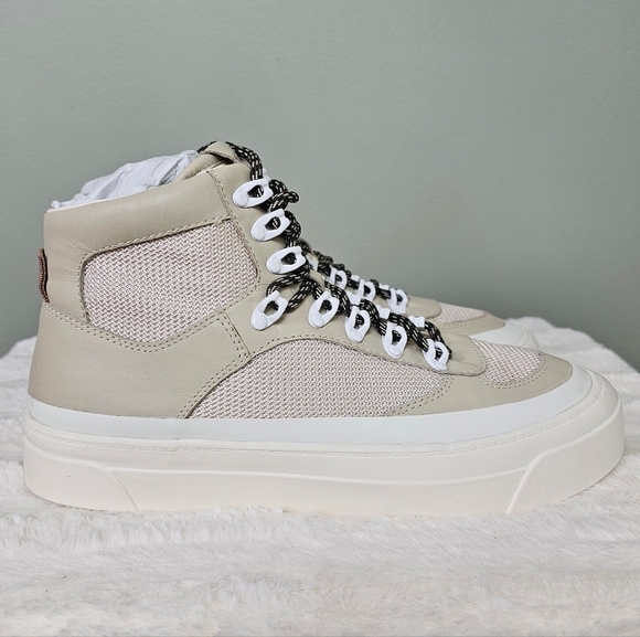 Womens Miz Mooz Alpyne High Top Leather Platform Sneaker - Cream 8 - Picture 5 of 13